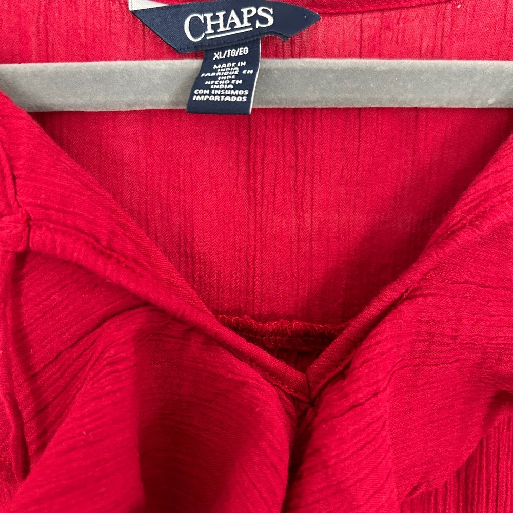 Pretty Red Flowy Long Sleeve Top - Picture 5 of 7